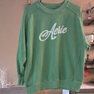 AERIE Vibrant Green Crew Neck Sweater